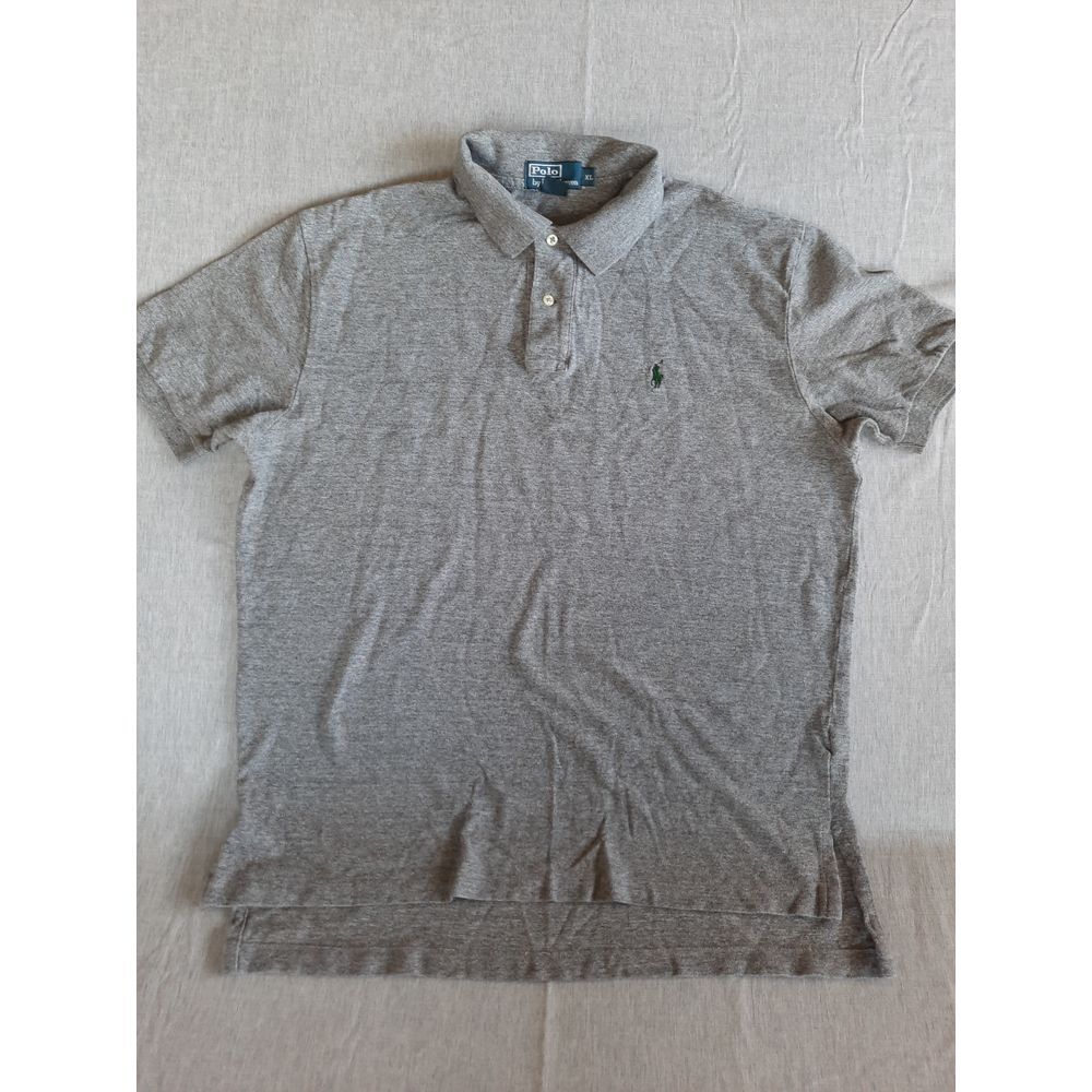 Polo by Ralph Lauren Men XL Knit Embroider Pony Logo Gray Polo Shirt ShortSleeve